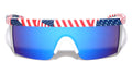 2 Pairs Sport USA Flag Print Sunglasses - One Piece Lens UV400 Protection ROBOT - Vision World