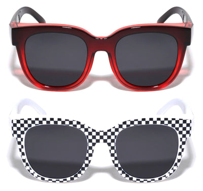 2 Pairs Women Round Polarized Fit Over Fitover Sunglasses Anti-Glare UV
