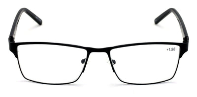 Men Reading Glasses - Metal with Plastic Temple Extra Large Reader - 152mm Wide - Vision World
