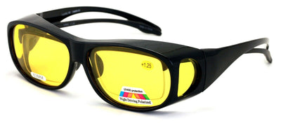 Night Driving Polarized FITOVER Sunglasses Med Large XL - Yellow Lens Anti Glare - Vision World