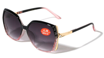 Women Oversized Rhinestones BIFOCAL Reading Sunglasses - Outdoor Reader Glasses