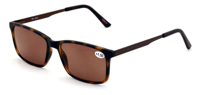 Men Premium TR90 Extended Metal Temple - Large Tinted SunGlasses Reader Reading - Vision World