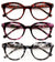 3 Pairs Women Round Marble Tortoise Reading - Glasses Spring Hinge Reader ZT108
