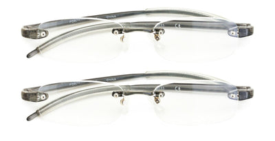 2 Pairs Rimless Lightweight Slim Modern Reading Glasses - Clear Lens Reader