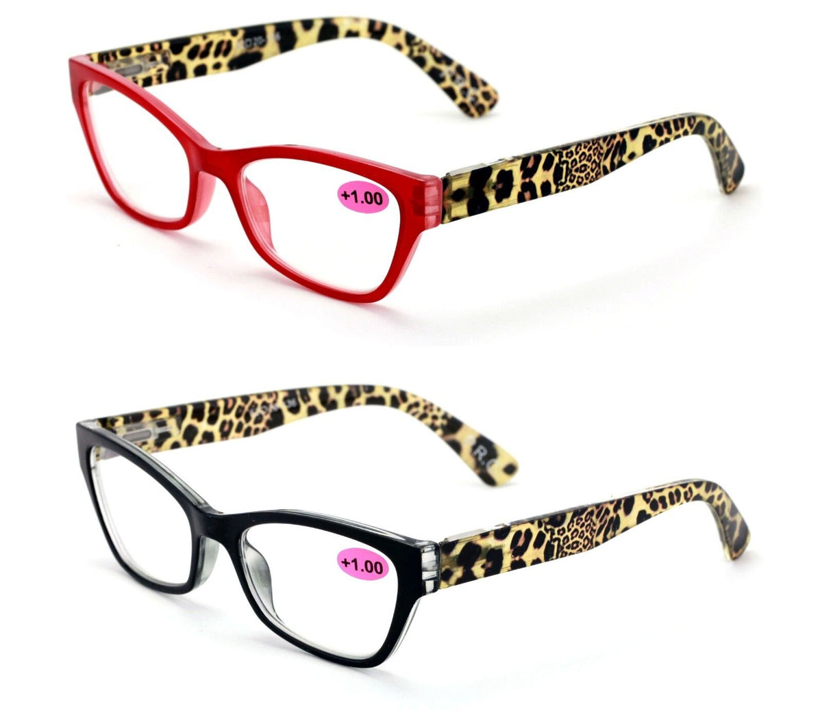 Oarton Rectangular Reader Rectangular Cateye Reader Spring Hinges, Women Female Leopard Reading ...