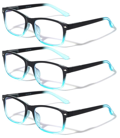 3 Pairs Reading Glasses - Blue Light Blocking Readers for Women/Men Anti Blue Ra