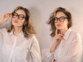 4 Pairs Women Oversized Bold Round Reading Glasses - Clear Lens Readers - DR10