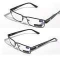 Pablo Zanetti Metal reading glasses slim rectangle Black White Reader +1.00 up