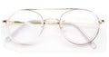 Vintage Inspired Metal Bridge and Temple - Clip-On Look Clear Lens Eye Glasses
