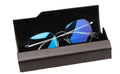 Men Reading Eyeglasses Case - Metal Wrapped in Wood Grain Finish -Cleaning cloth