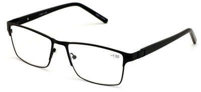 Men Reading Glasses - Metal with Plastic Temple Extra Large Reader - 152mm Wide - Vision World