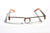 Rectangular Half Rimless Metal Sun-Glasses Eye-wear Optical RX Brown Clear lens - Vision World