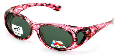 Womens Polarized Fit Over Glasses Sunglasses Rectangular Heart 60mm - Vision World