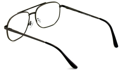 Metal Aviator Clear Lens Glasses - Spring Hinge Square Old Men Grandpa Eyeglasse - Vision World