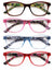 4 Pairs Women Neon Floral Reading Glasses Lightweight Wide Fitment ReaderZT109