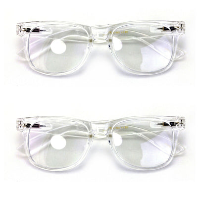2 Pairs of Transparent Frame Bifocal Reading Glasses - Retro Bi-Focal Reader - Vision World