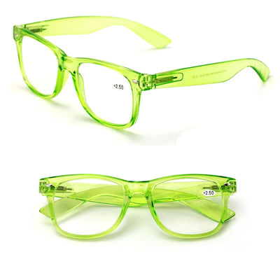 2 Pairs Transparent Neon Classic clear frame reading glasses unisex readers lot