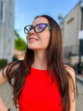 2 Pairs Women Pointed Tip Cat Eye Anti-Blue Reading Glasses - Clear Lens UV COMP