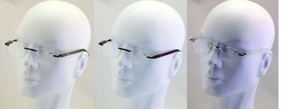 3 Pairs Men Women Rimless Lightweight Reading Glasses with Case - Spring Hinge - Vision World