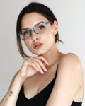 6 Pairs Lightweight Spring Hinge Tile Design Rectangular Reading Glasses - 7014