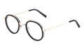 Vintage Inspired Metal Bridge and Temple - Clip-On Look Clear Lens Eye Glasses