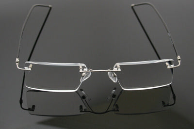 Thin Rectangle Rimless Readers with Anti-Reflective AR Coating Reading Glasses