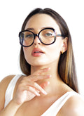 Women Oversized Butterfly Anti-Blue Clear Lens Glasses Eyeglasses UV Protection