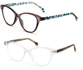 2 Pairs Women 2 Tone Oval Tortoise Temple Optical Frame Fashion Reading Glasses