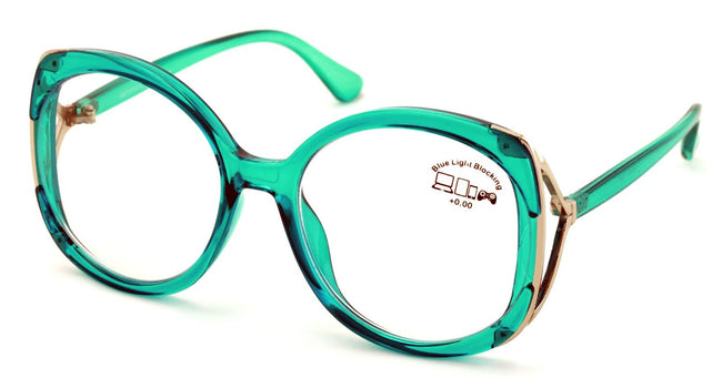 Women Oversized Butterfly Anti-Blue Clear Lens Glasses Eyeglasses UV Reading