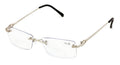Metal Slim Low Profile Modern Rimless Clear BIFOCAL Reading Glasses Anti Blue AR