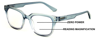 Translucent Progressive Reading Glasses - No Line or Bubble - Zero Power on Top