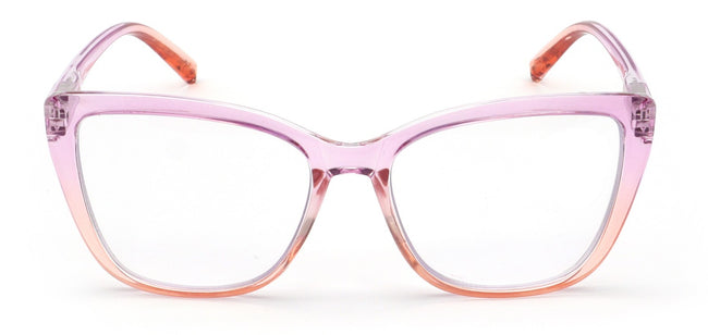 Women Wide Oversized Clear Progressive Reading Glasses Zero Power on Top AR CR29
