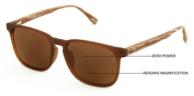 Large Men Wood Printed Temple Progressive Bifocal Reading SunGlasses No Line 148