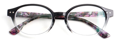 Oval Round Progressive Reading Glasses - Clear on Top - Mosaic Temple - AR Coat
