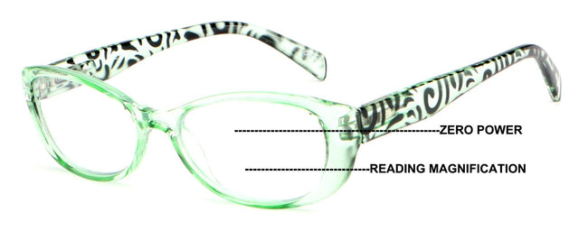 Women Leopard Print Translucent Progressive Reading Glasses - Zero Power On Top