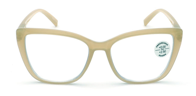 Women Wide Oversized Clear Progressive Reading Glasses Zero Power on Top AR CR29