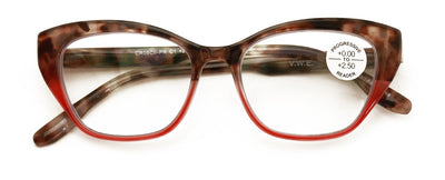 Women Cateye Progressive Clear Bifocal Reading glasses - No Line or Bubble - Zer