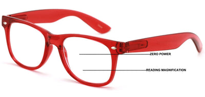 Progressive Reading Glasses - No Line or Bubble - Clear on Top Bifocals Reader