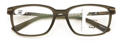 Men Modern Rectangular Progressive Reading Glasses - Zero Power On Top Reader