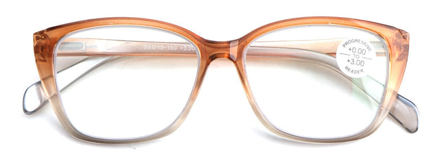 Women Translucent Progressive Reading Glasses - Clear Zero Power On Top Reader