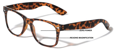 Progressive Reading Glasses - No Line or Bubble - Clear on Top Bifocals Reader