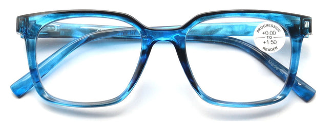 Modern Square Progressive Clear Lens Reading Glasses - Clear On Top - Multifocal