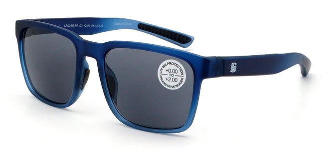 Lightweight Men Progressive Bifocal Reading Sunglasses –Clear  Zero Power on Top