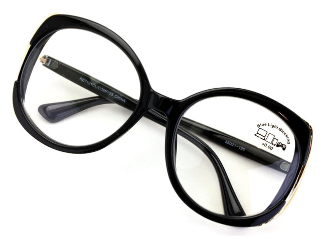 Women Oversized Butterfly Anti-Blue Clear Lens Glasses Eyeglasses UV Reading