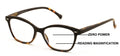 Women 2 Tone Cateye Clear Progressive Reading Glasses - Zero Power On Top Reader