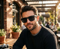 Large Men's Sunglasses with Glass Lens Wide Fitment 147mm