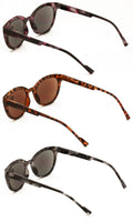 3 Pairs Women Leopard Print Fully Magnified Round Sunglasses Reader Spring Hinge