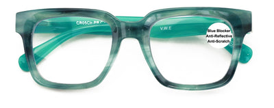 Large Square Oversized Anti Blue Blocker Reading Glasses - UV Protection Clear