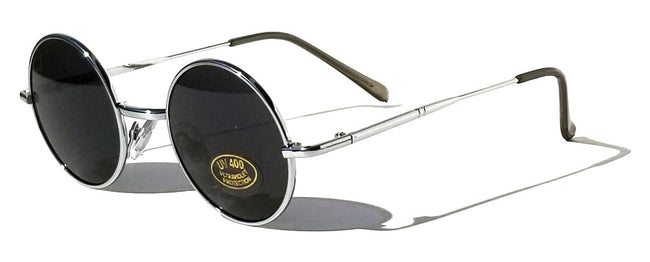 Kids Children Size Hippie Round Circle Lens Lennon Metal Sunglasses (Age 3-12)