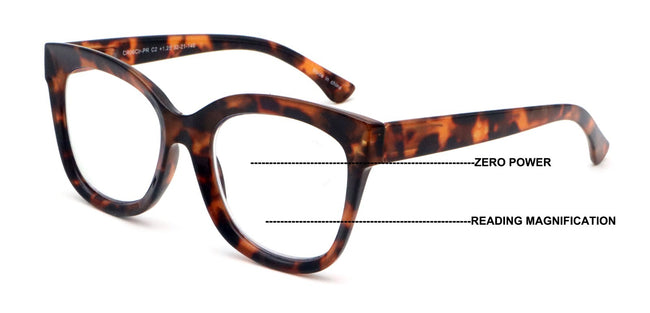 Women Large Oversized Progressive Clear Bifocal Reading glasses - No Line or Bub